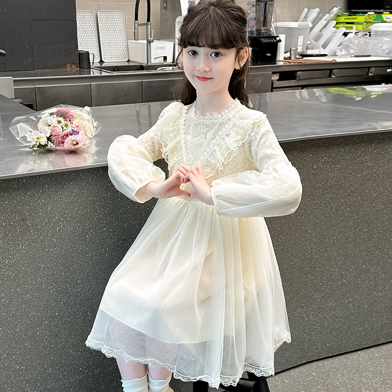 公主裙女秋季长袖连衣裙儿童女童纱裙秋冬童装春装学院风