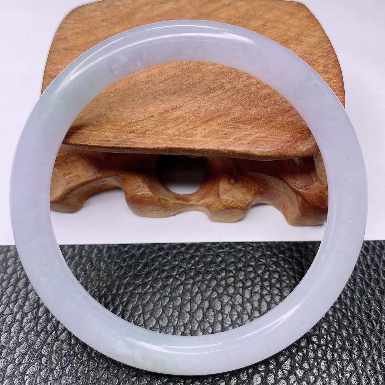 缅甸天然A货翡翠手镯54-55春彩叮当精美冰透女款春彩时尚少女