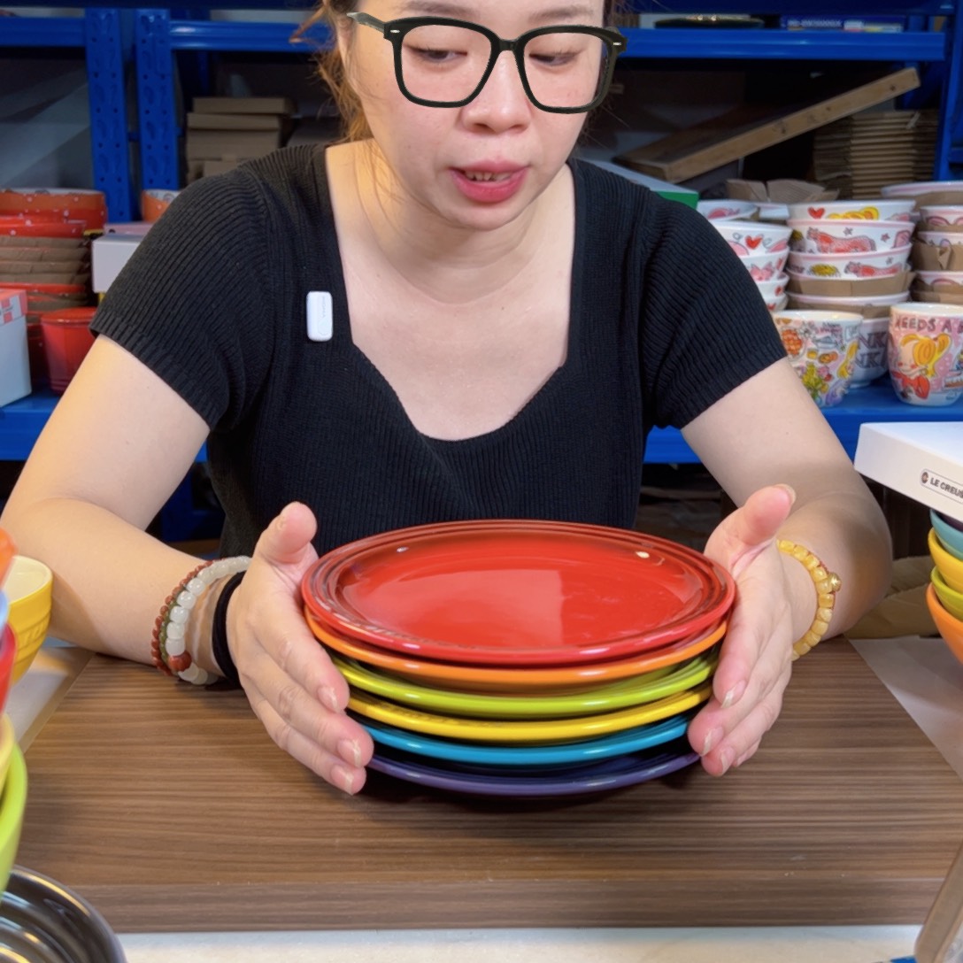 陶瓷彩虹色系小号牛排盘