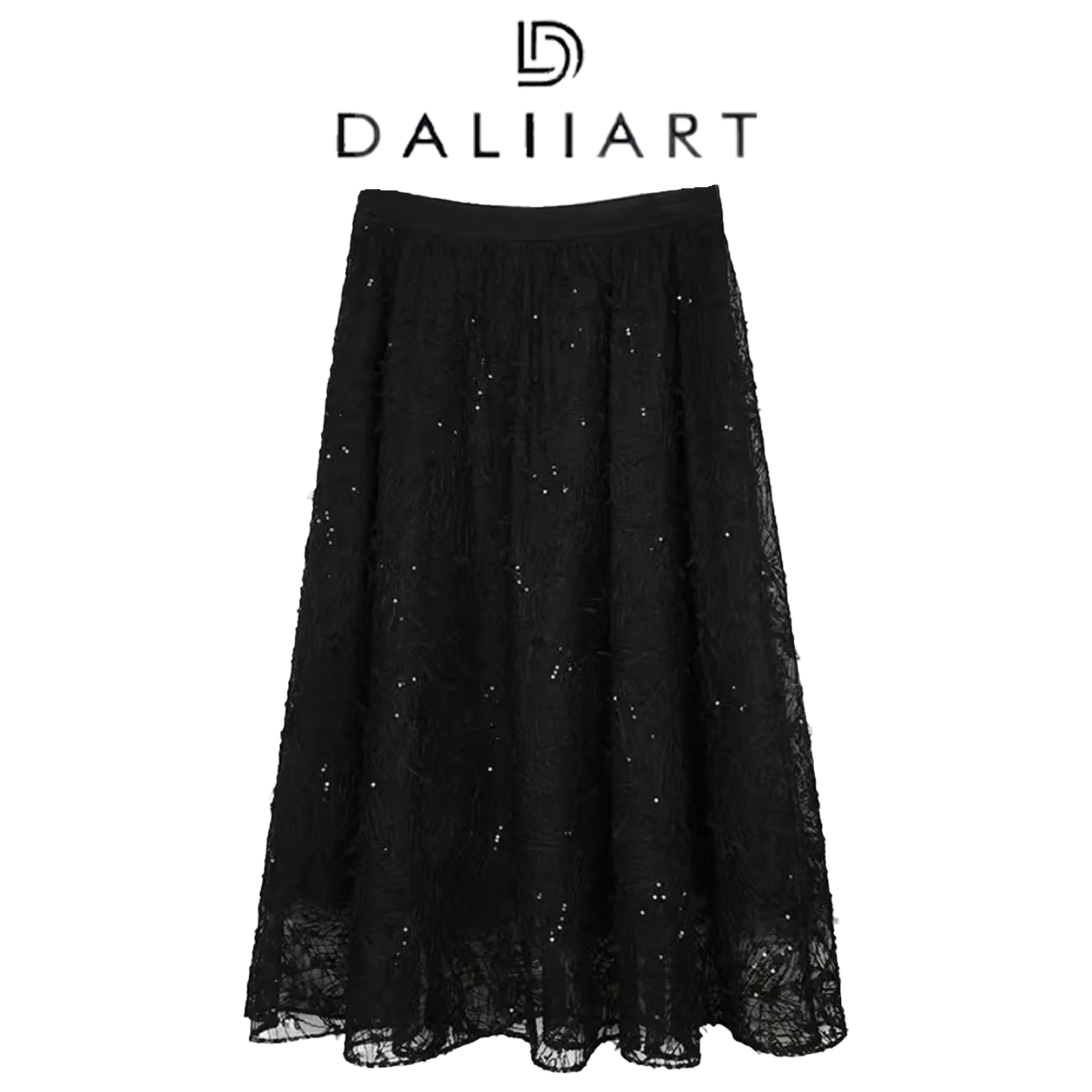 DALIART 月下美人 法国列维斯精美蕾丝刺绣提花A字半裙DLQZ0611