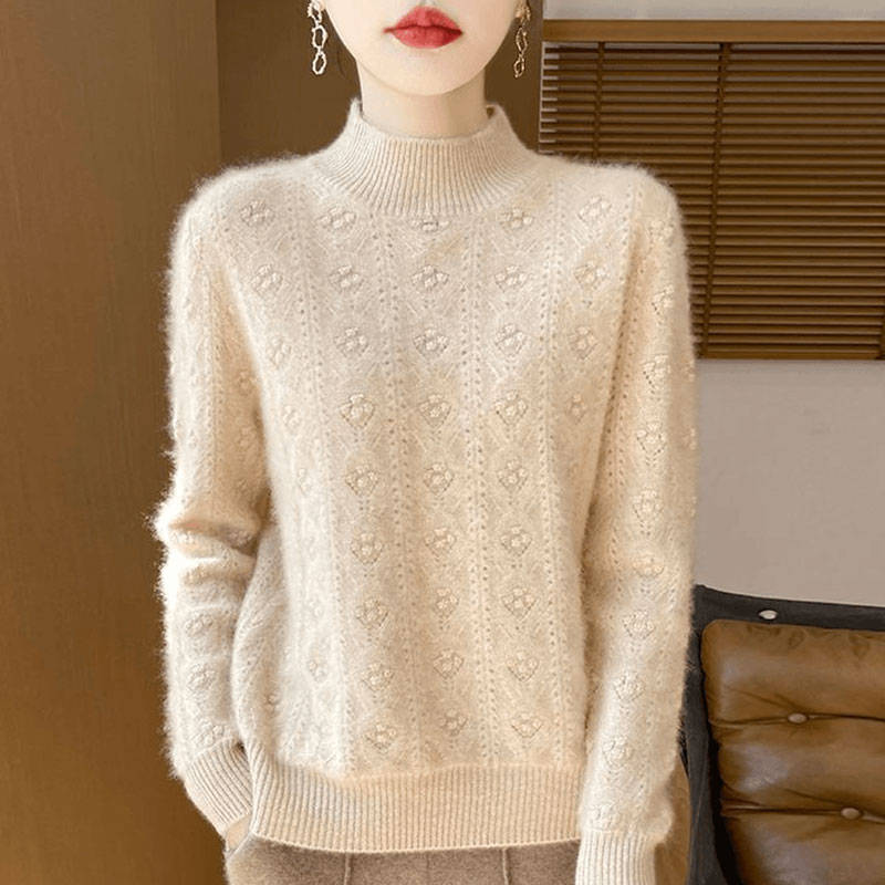 100纯羊毛衫女秋冬季半高领内搭显瘦加厚洋气针织打底羊绒毛衣