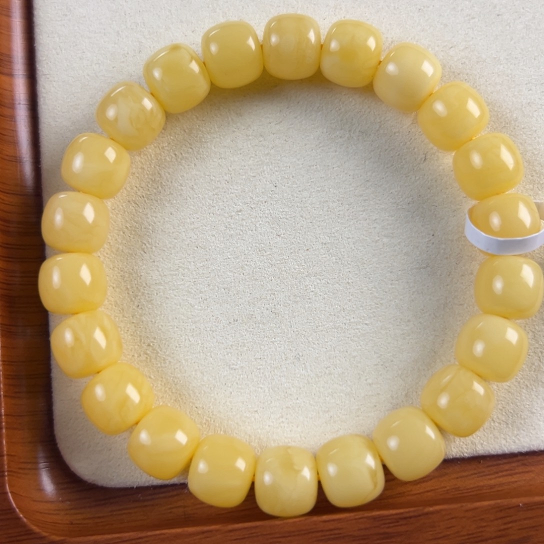 琥珀未镶嵌手链14.3g焦皮同料老型10mm tt