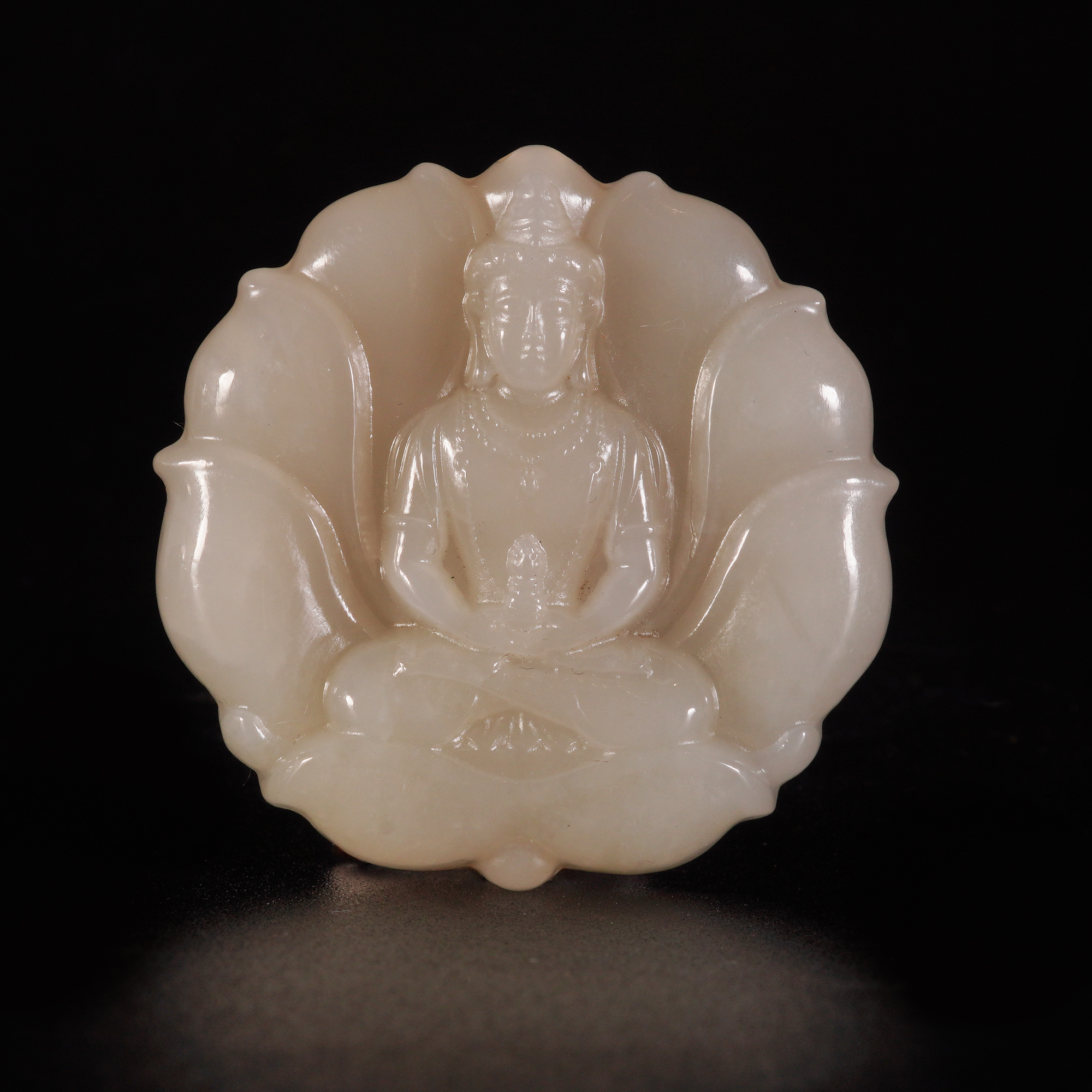 LOT.001和田白玉弥勒佛圆牌X507