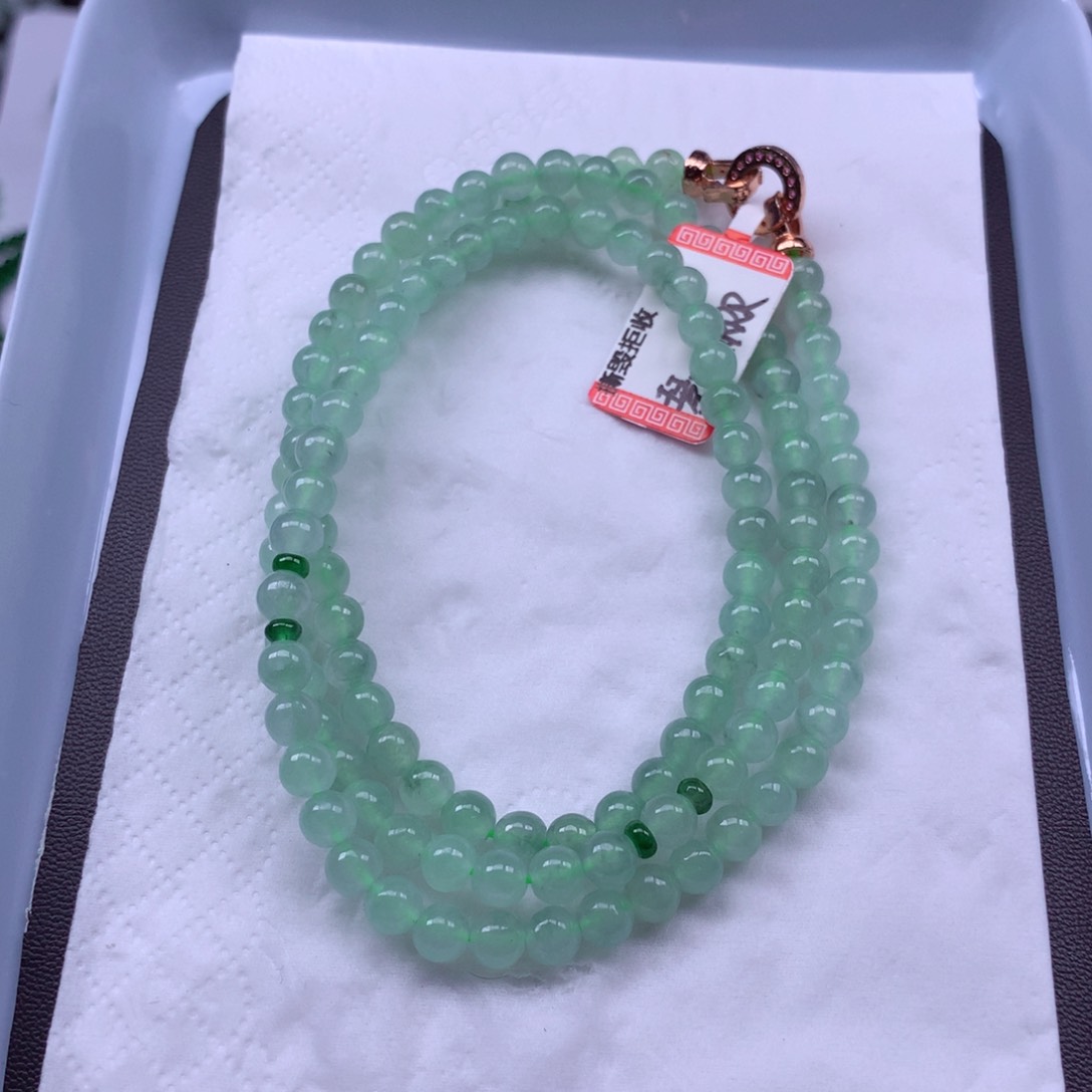 翡翠未镶嵌颈饰项链