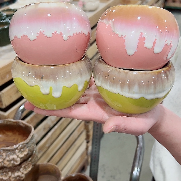 有孔.凑满10元发货多肉陶瓷花盆！