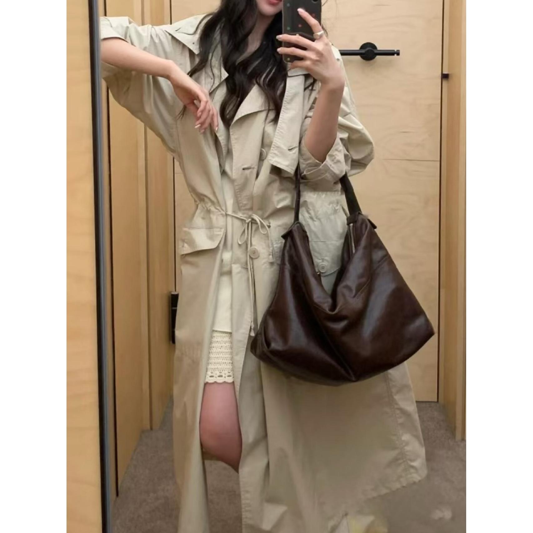 DAW STUDIO.LEM**石白色棉质轻薄连帽风衣