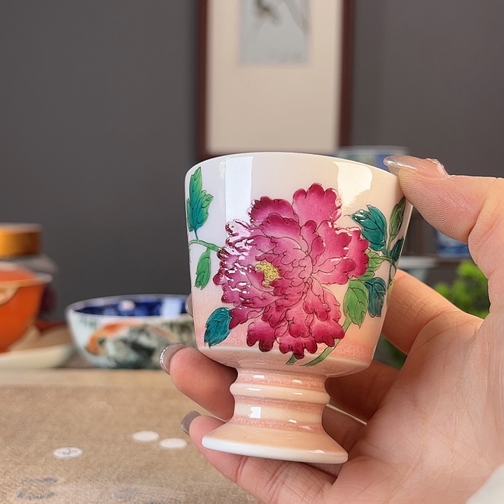摆件景德镇陶瓷茶杯多