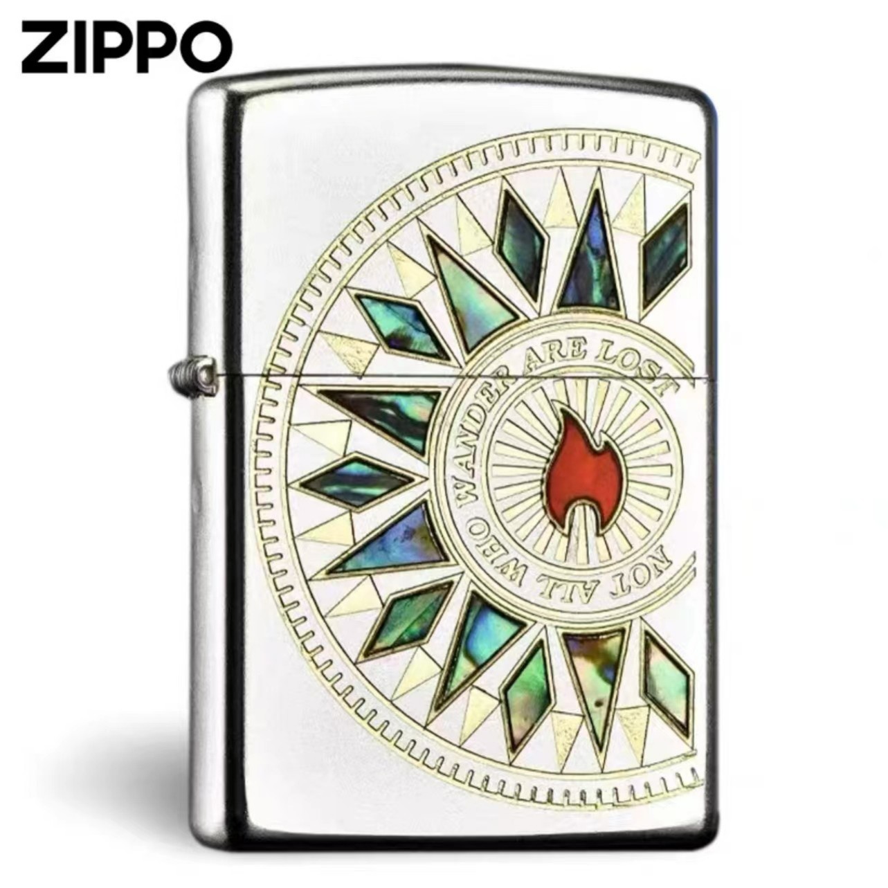 ZIPPO打火机/DIY-205-彩贝镶嵌-爱情海罗盘-个D9902GQ【林子1】