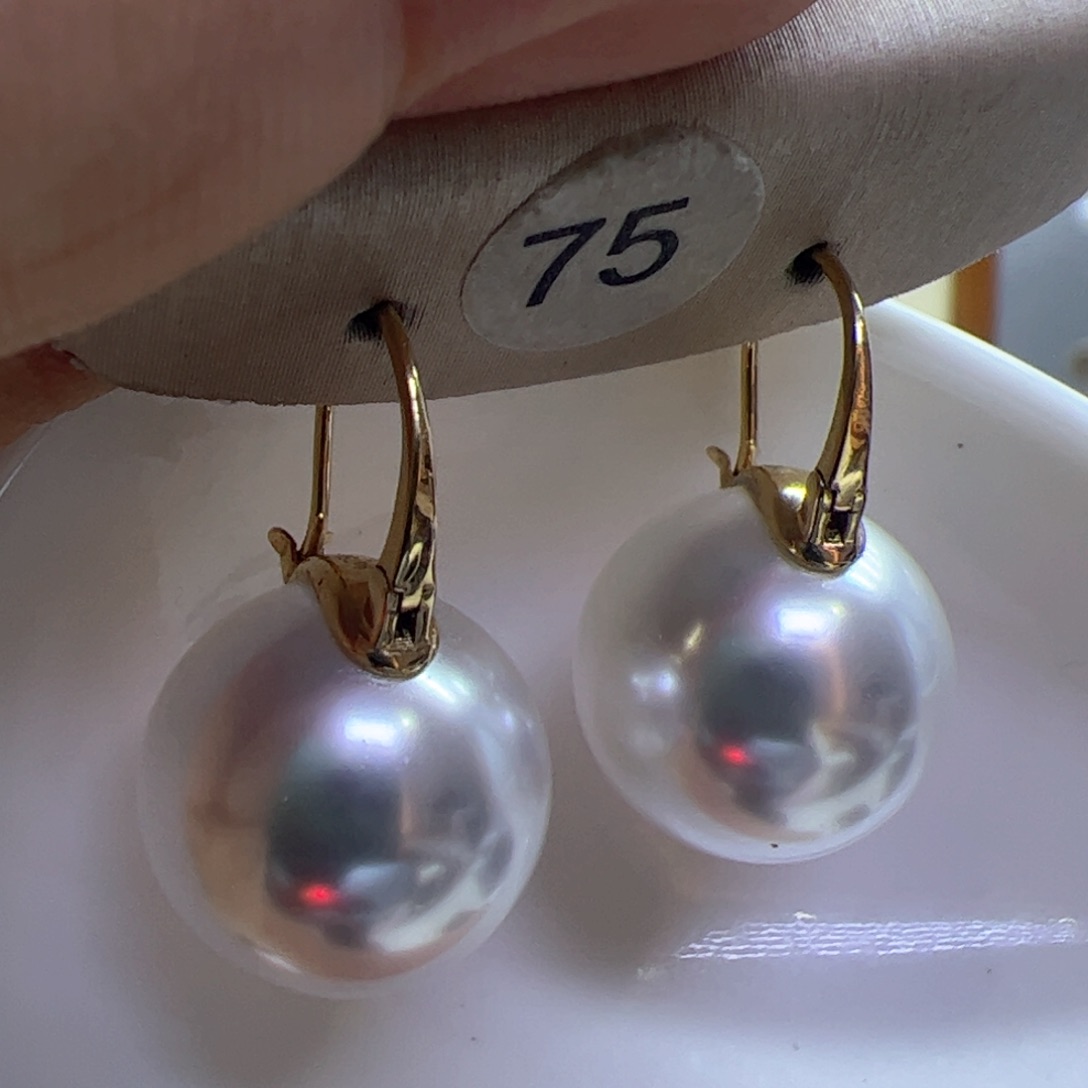 淡水珍珠耳饰18K金镶嵌