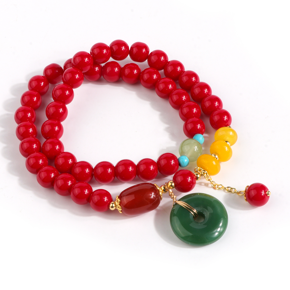 南红玛瑙平安扣手串   NH