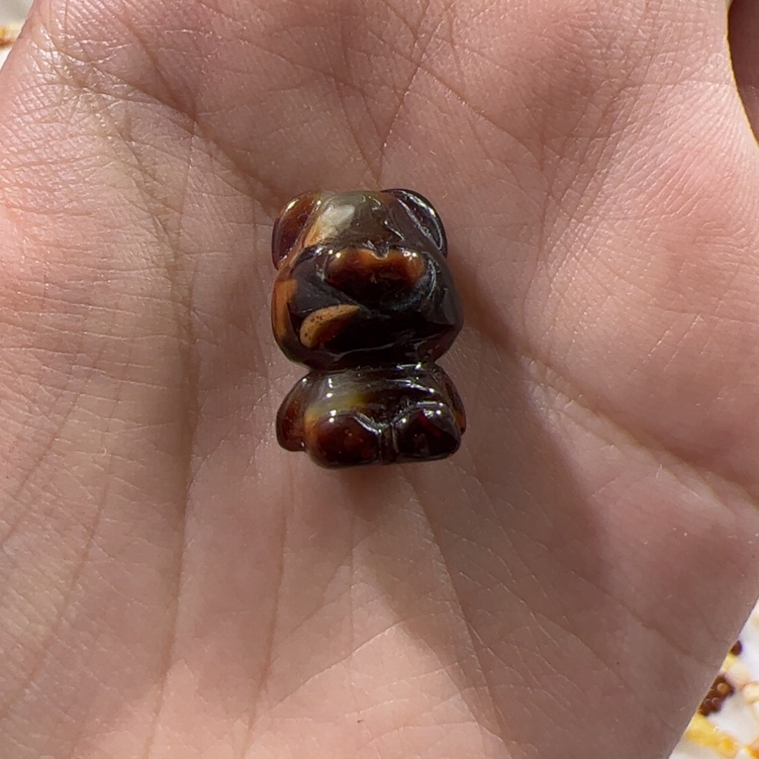 琥珀未镶嵌珠宝奇石黑沁小熊