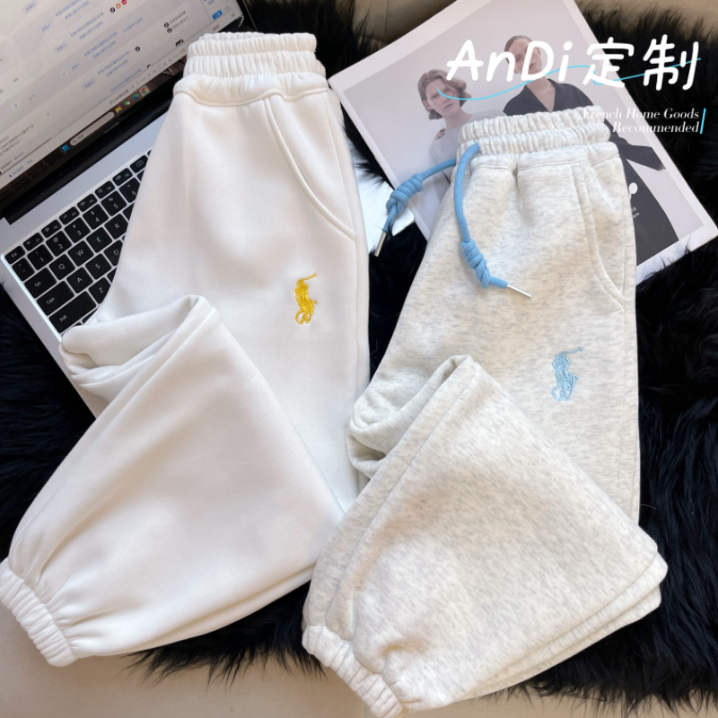 〖ANDI〗订制春季新款中大童卡通刺绣运动卫裤束脚裤3449