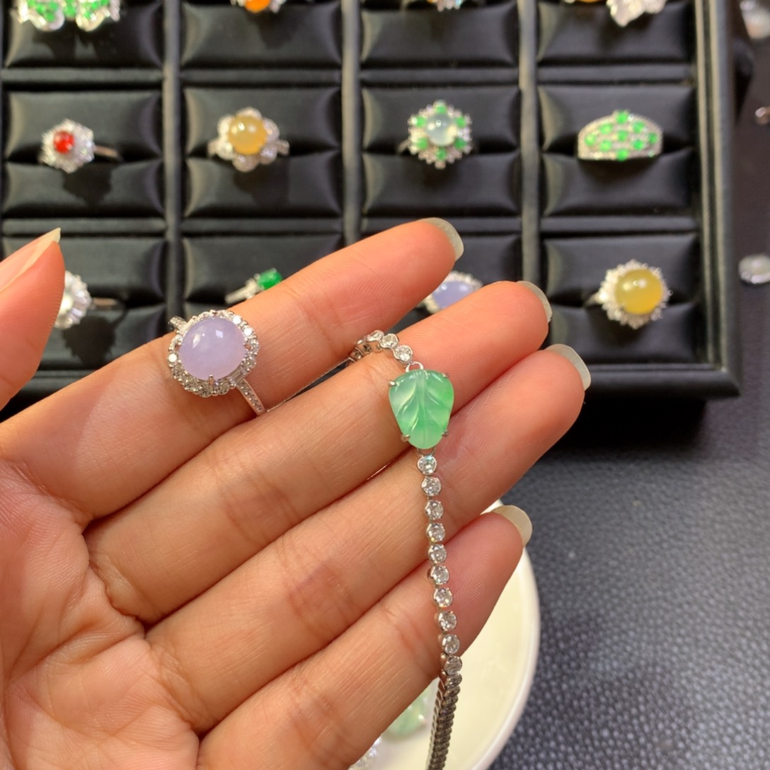 我***你翡翠银S925镶嵌戒指