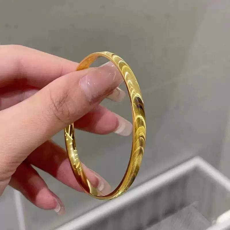 手镯 猫眼手镯时尚素圈经典镯子实心