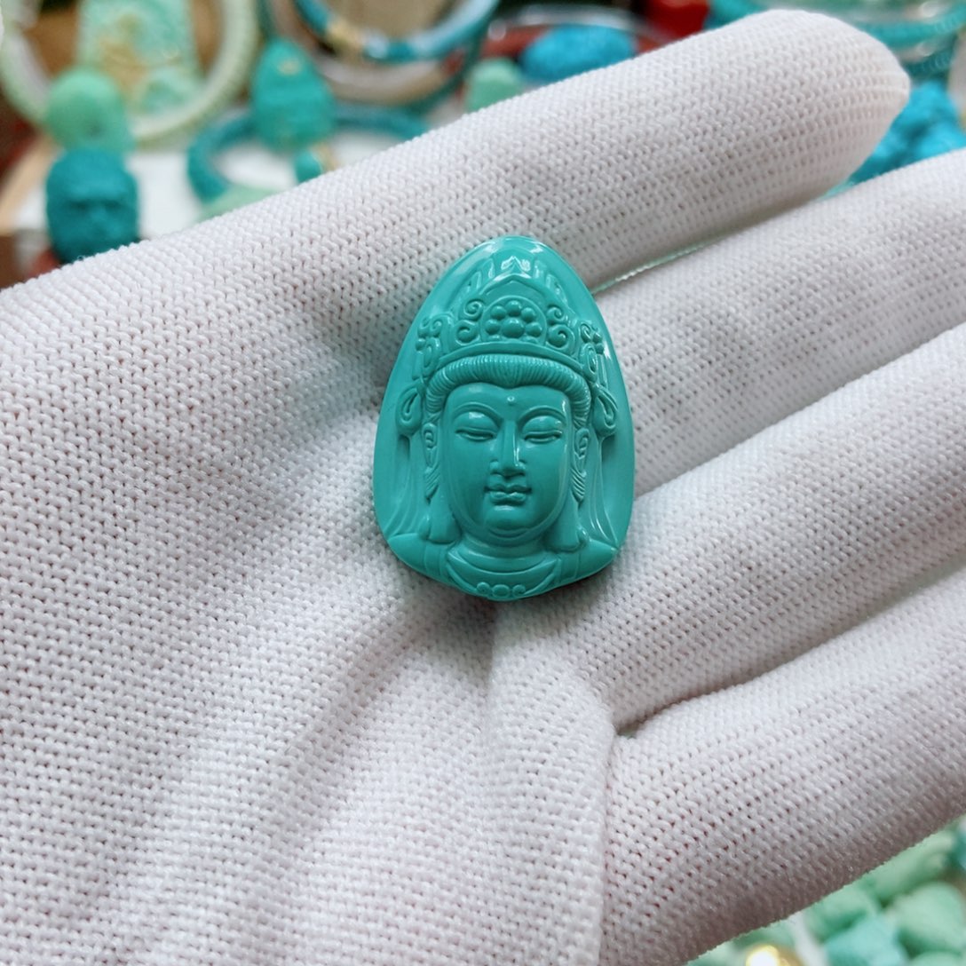 绿松石未镶嵌观音