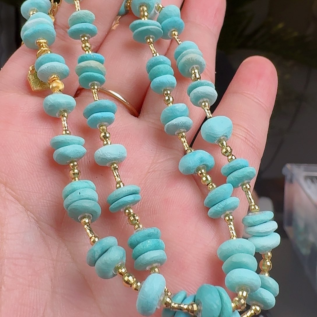 绿松石珠宝奇石18K金镶嵌