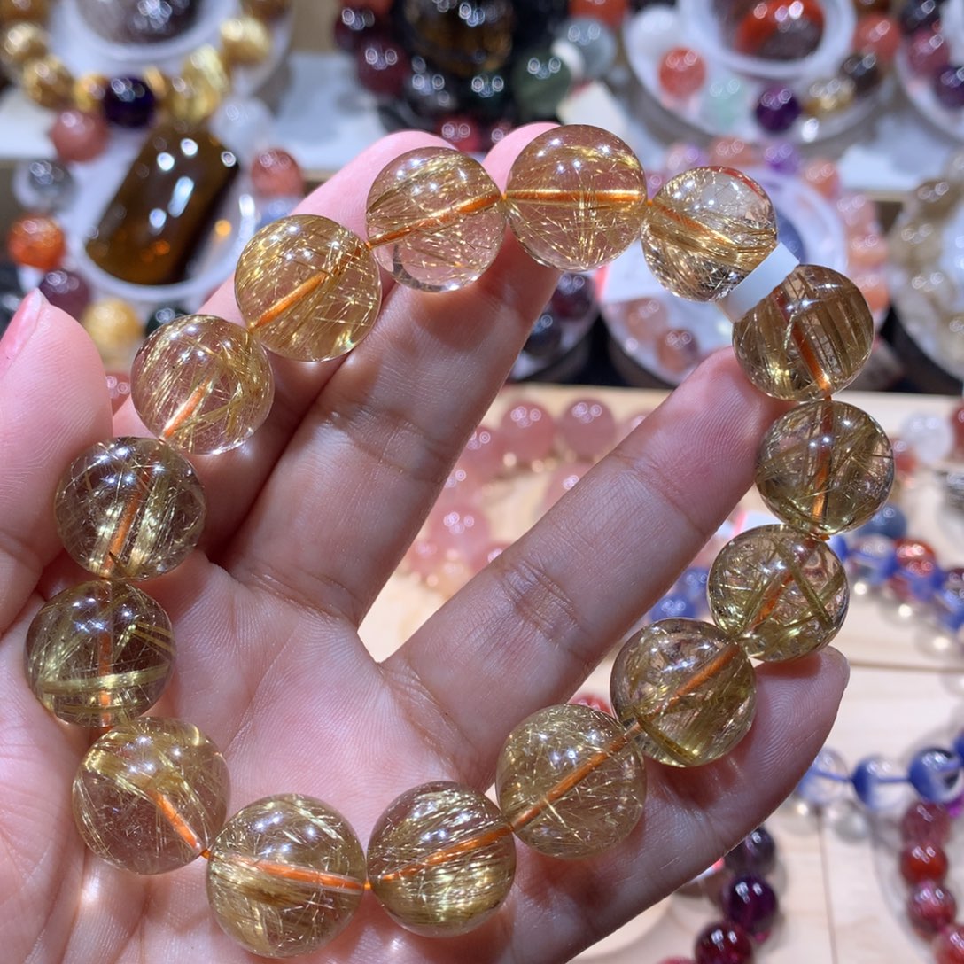 水晶手链未镶嵌钛晶15mm