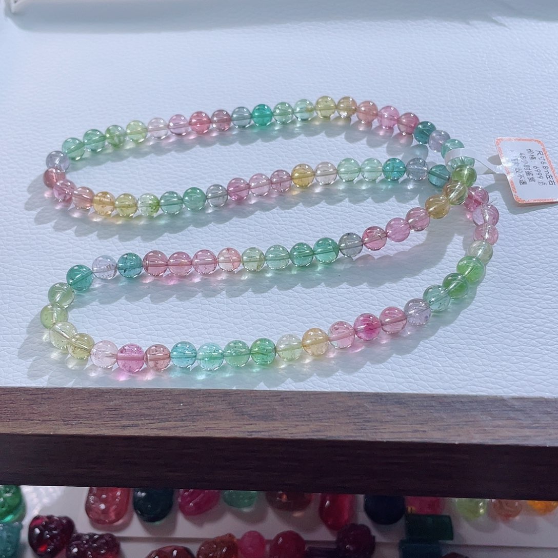 手链碧玺未镶嵌6.7mm左右