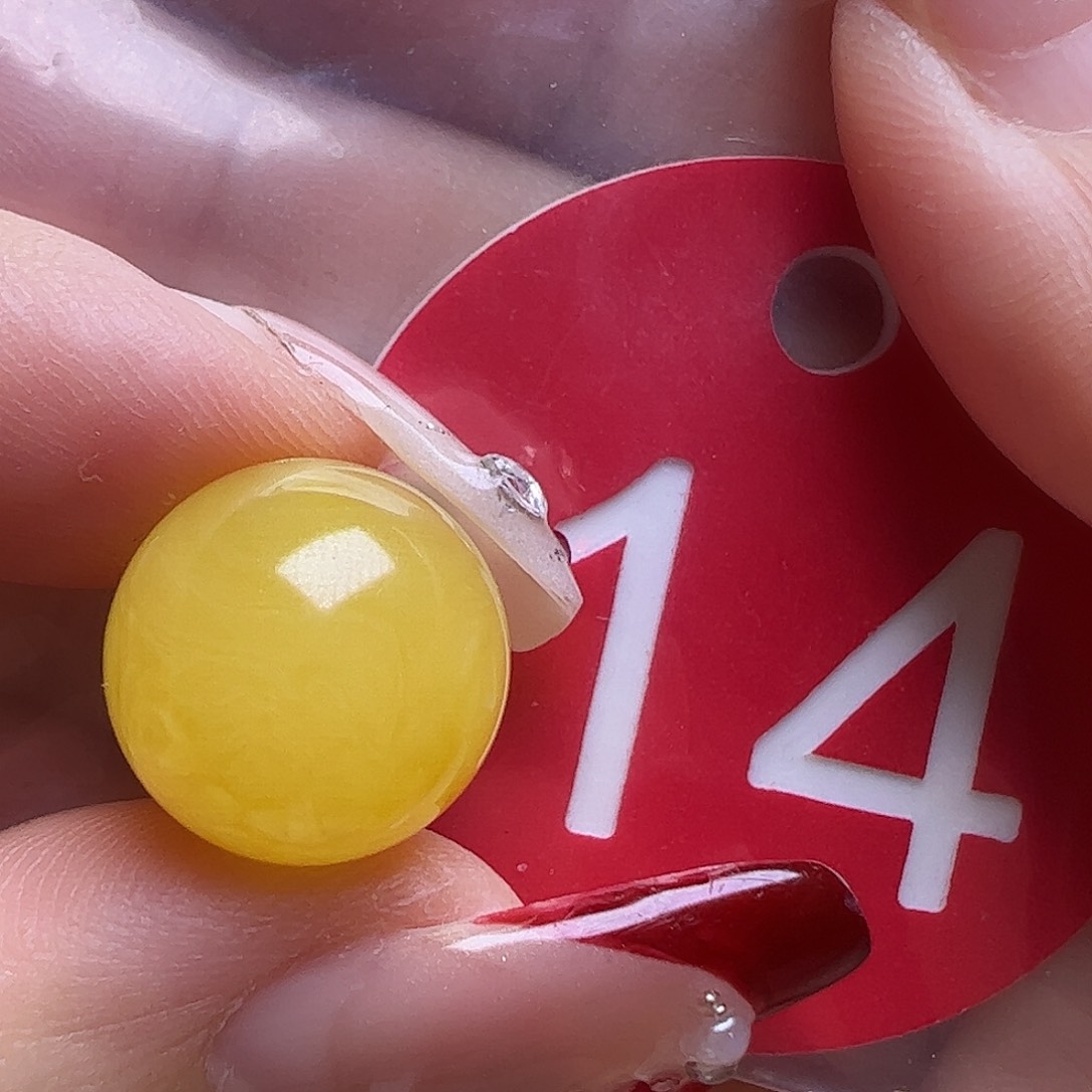 蜜蜡未镶嵌珠宝奇石13mm鸡油黄圆珠