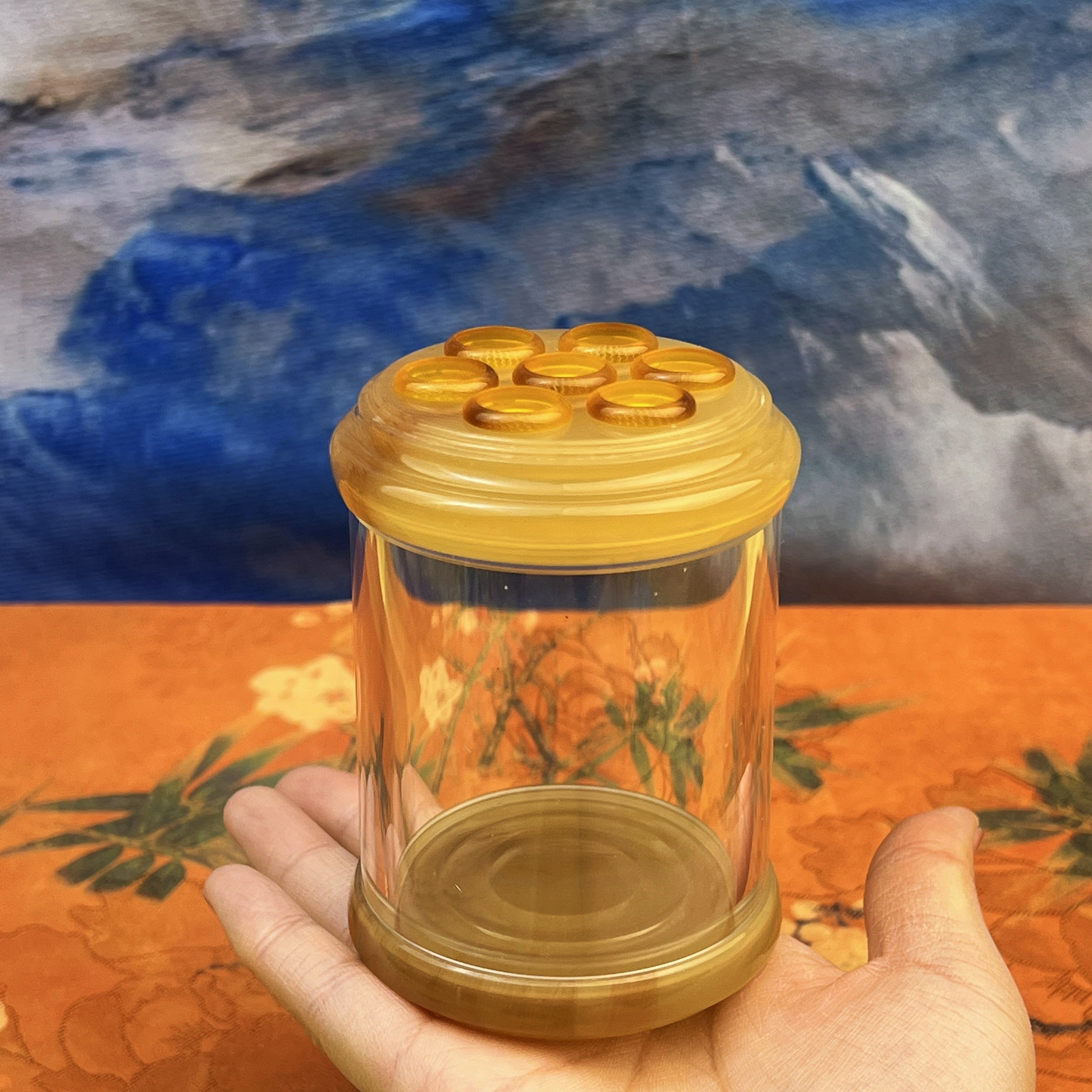 甜甜文玩-65仿牛角蝈蝈罐大尺寸虫具