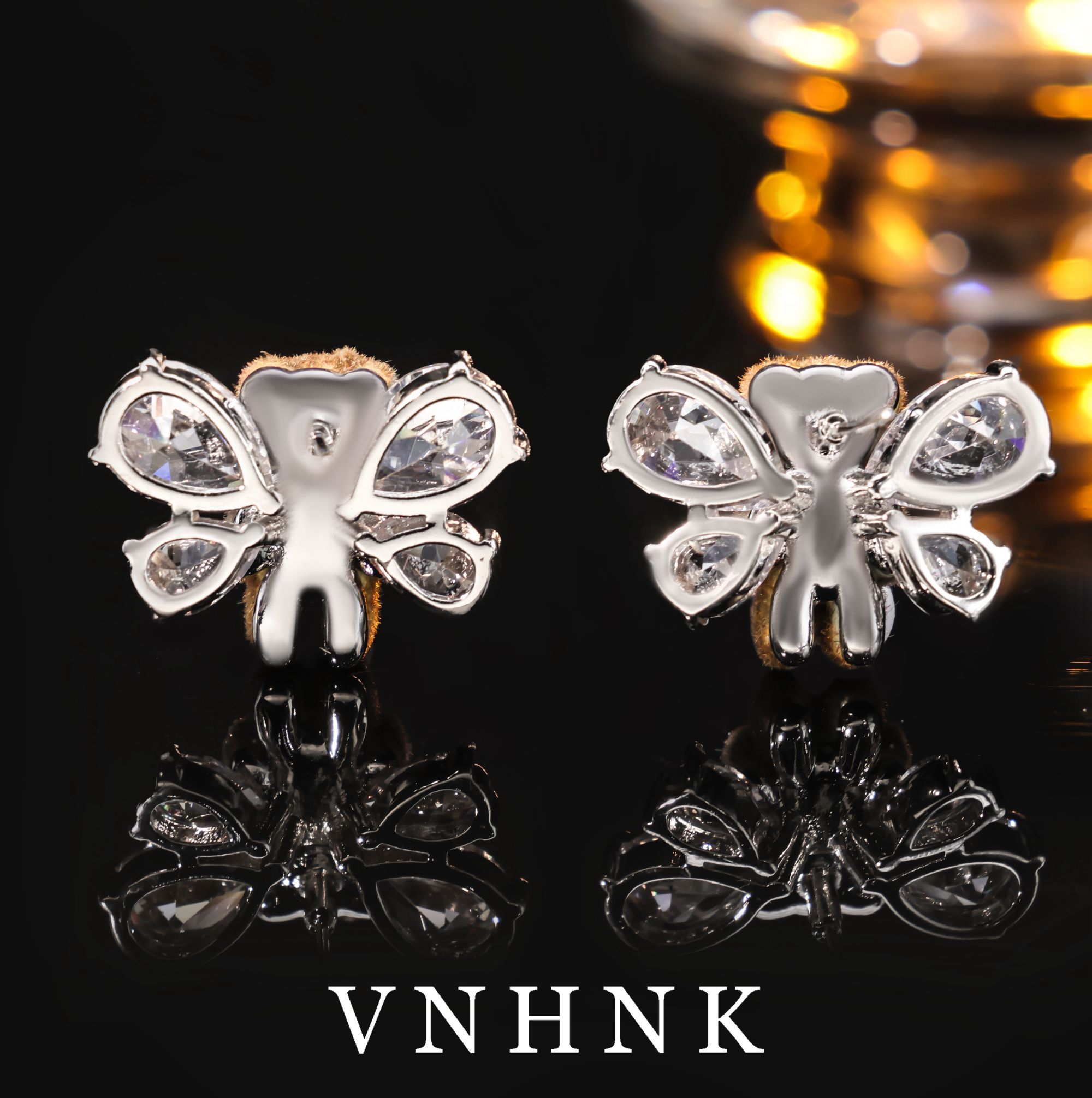 铜合金合成锆石耳饰 美可儿   H48   银色时尚小众百搭耳环