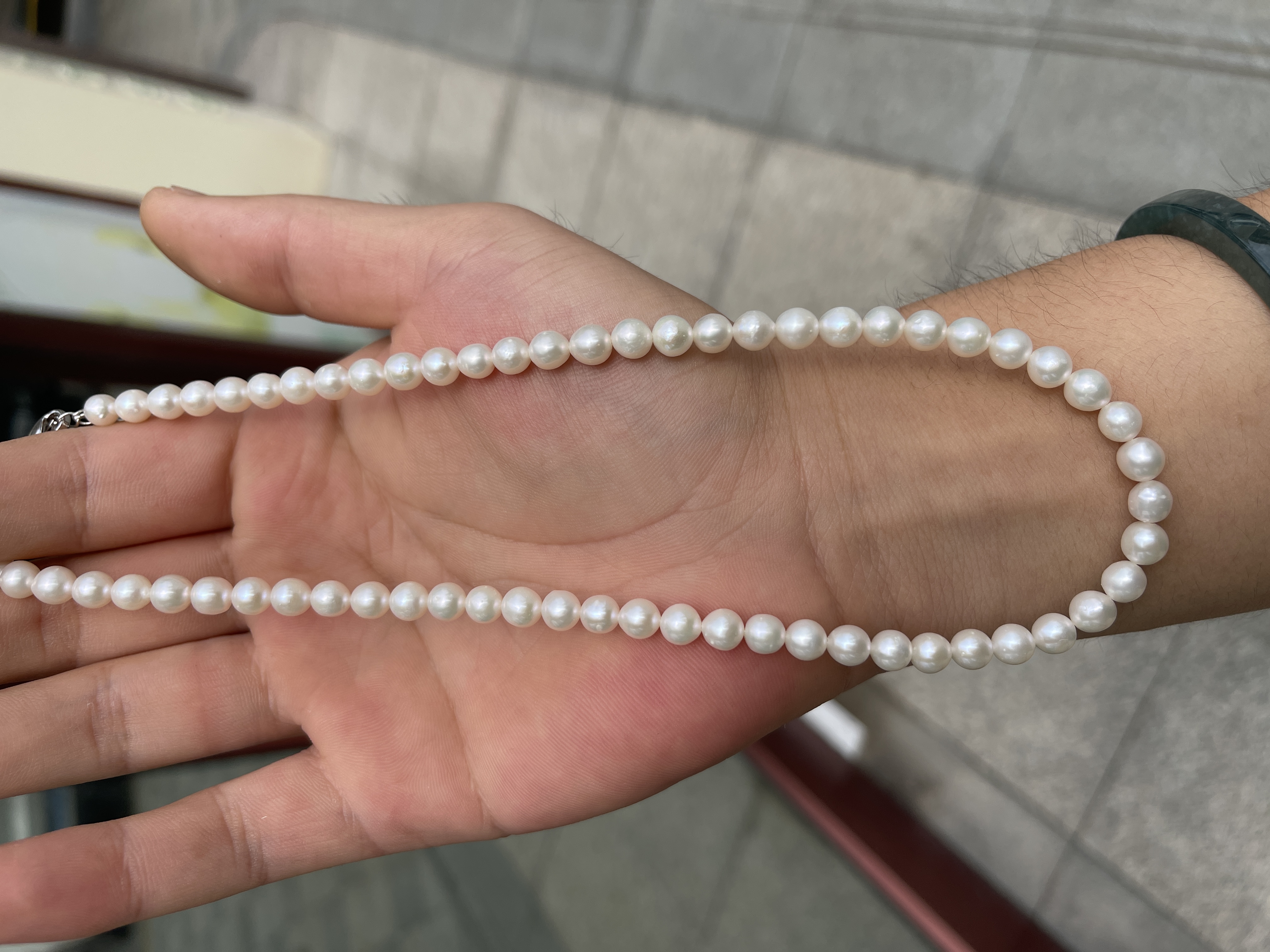 133天然珍珠项链【点位5-6】