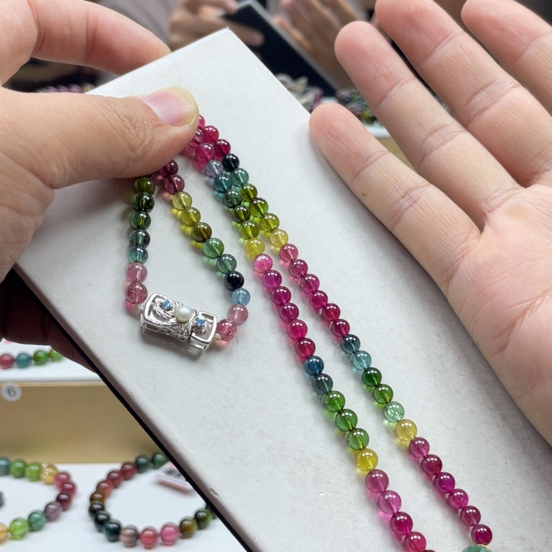 碧玺手串18K金镶嵌5mm.mmmmmmmmm