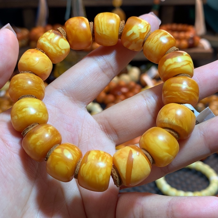 蜜蜡未镶嵌手串蜜蜡手串