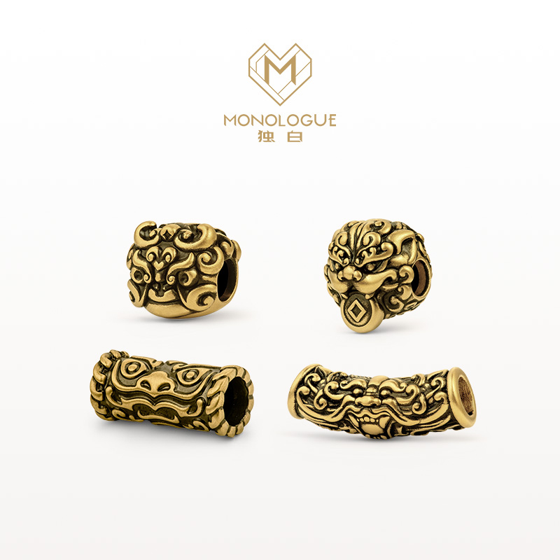 【MONOLOGUE独白】北纬三十度国潮神兽貔貅复古黄金转运珠配绳多款