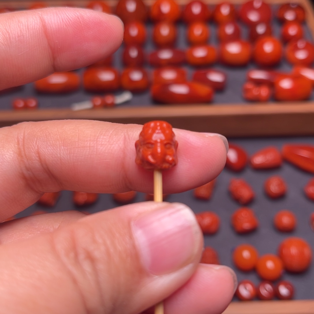 南红玛瑙配饰未镶嵌象神配饰卡9.5mm