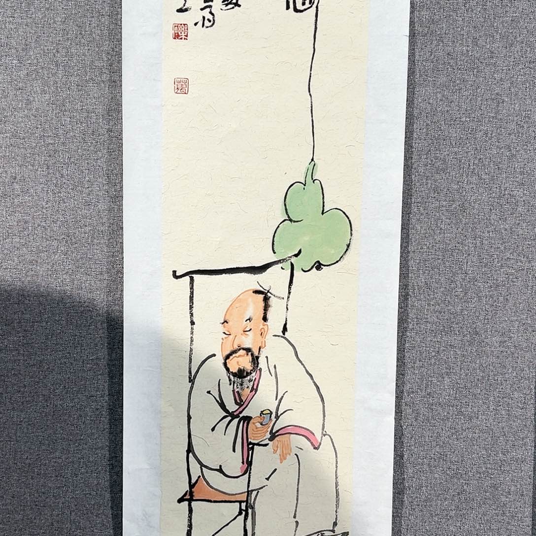 国画红袍画院手绘作品