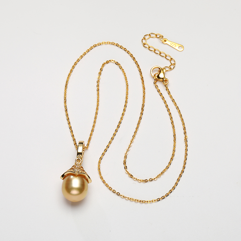 【短发七七】海水南洋金珠珍珠吊坠11-12mm多样性发一