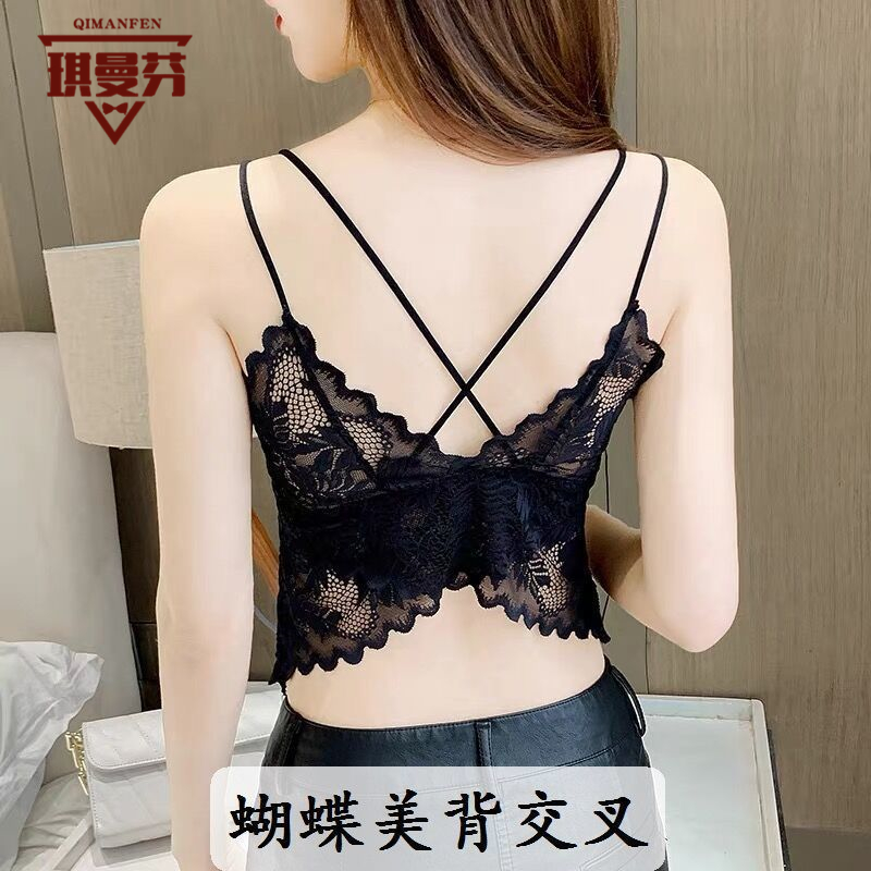 蕾丝美背小吊带背心内搭设计感打底黑色上衣内衣性感外穿抹胸夏天