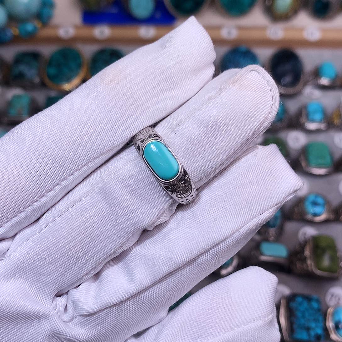 绿松石挂件银S925镶嵌