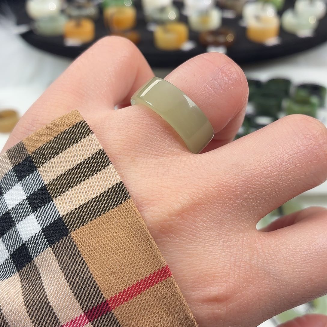 和田玉未镶嵌戒指S134晴水直切16.4