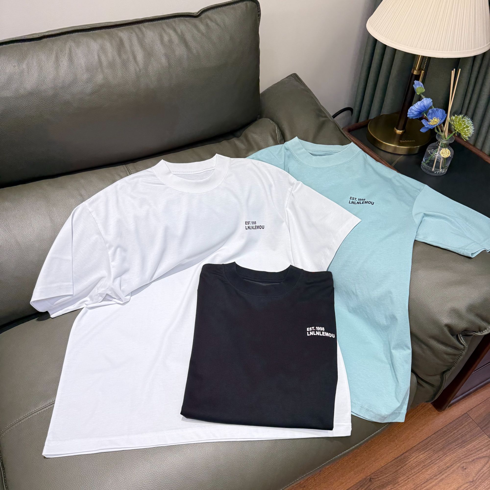 凉感【冰感棉柠檬简约字母短袖】男女同款D28265