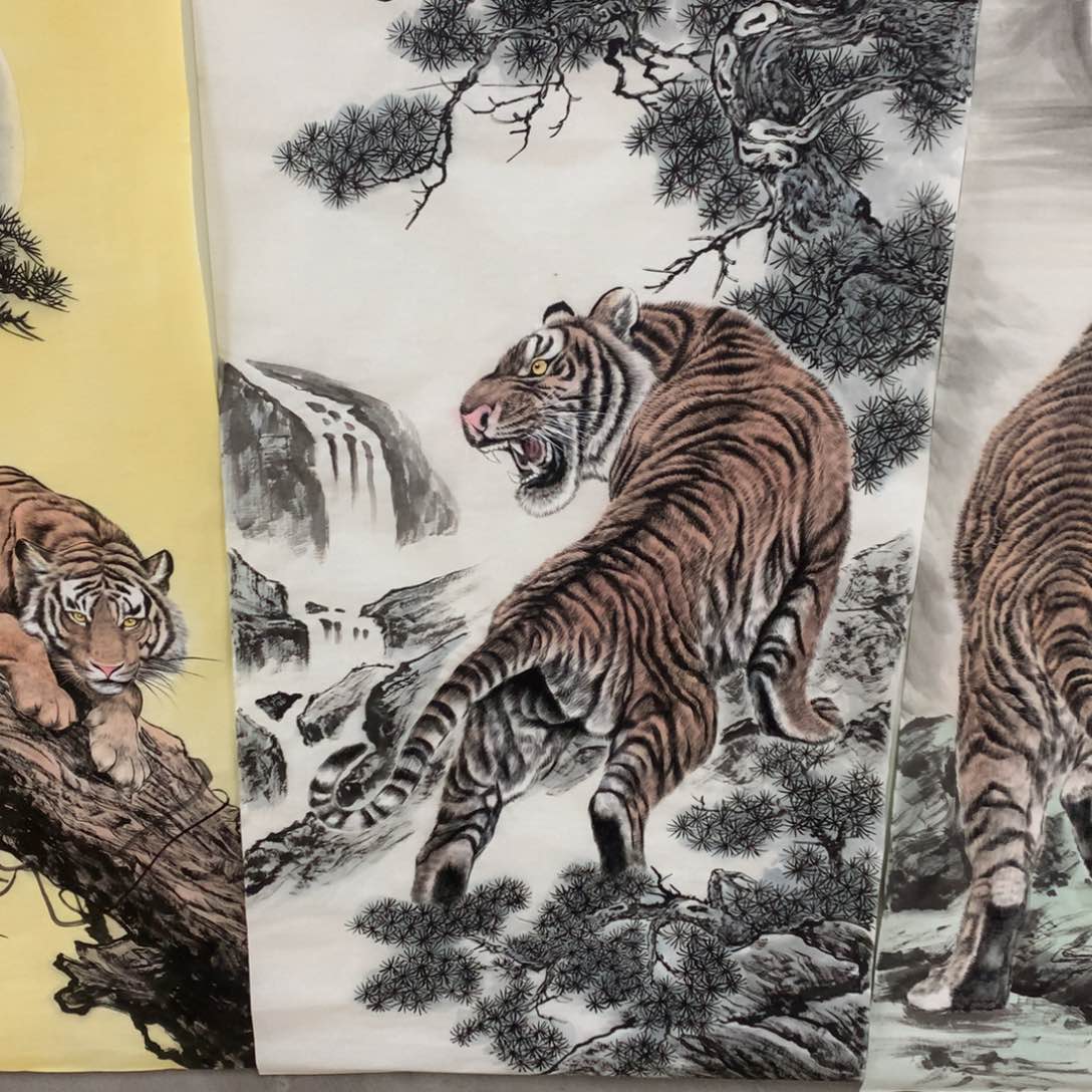 国画三*四尺手绘老虎