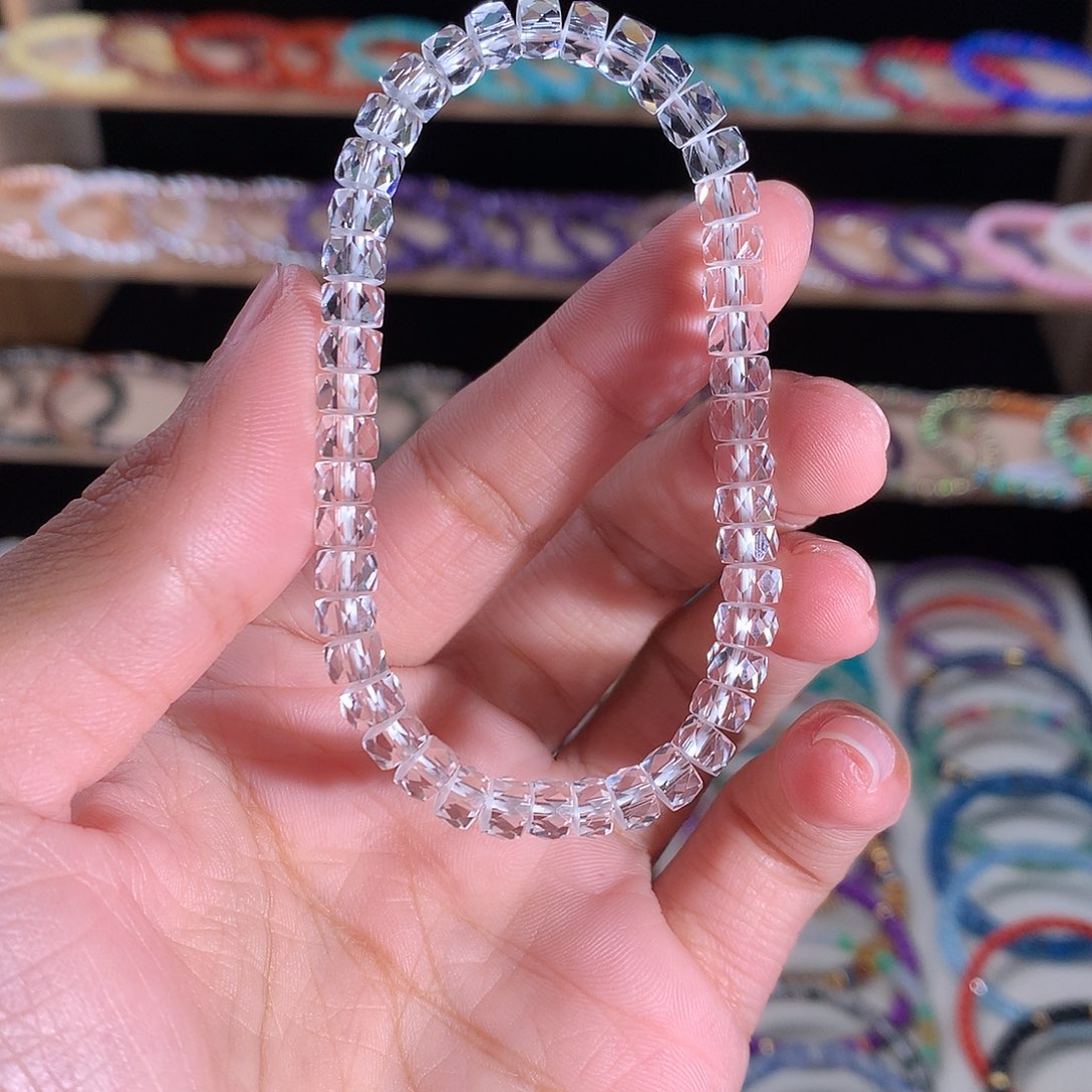 未镶嵌手串水晶玩**记精工药片钻切白水晶5.3mm