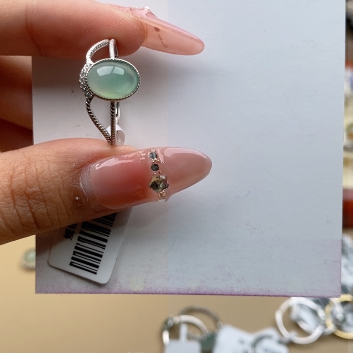 翡翠戒指银S925镶嵌11111