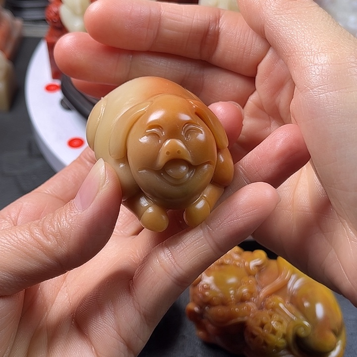 寿山石手把件把玩件