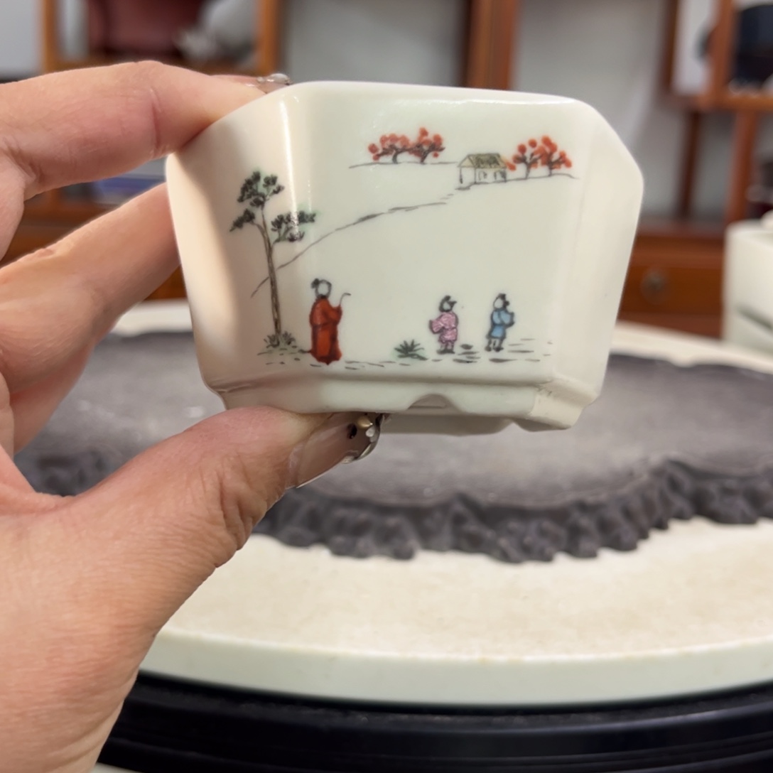 紫砂花盆瑕疵4-7。。z