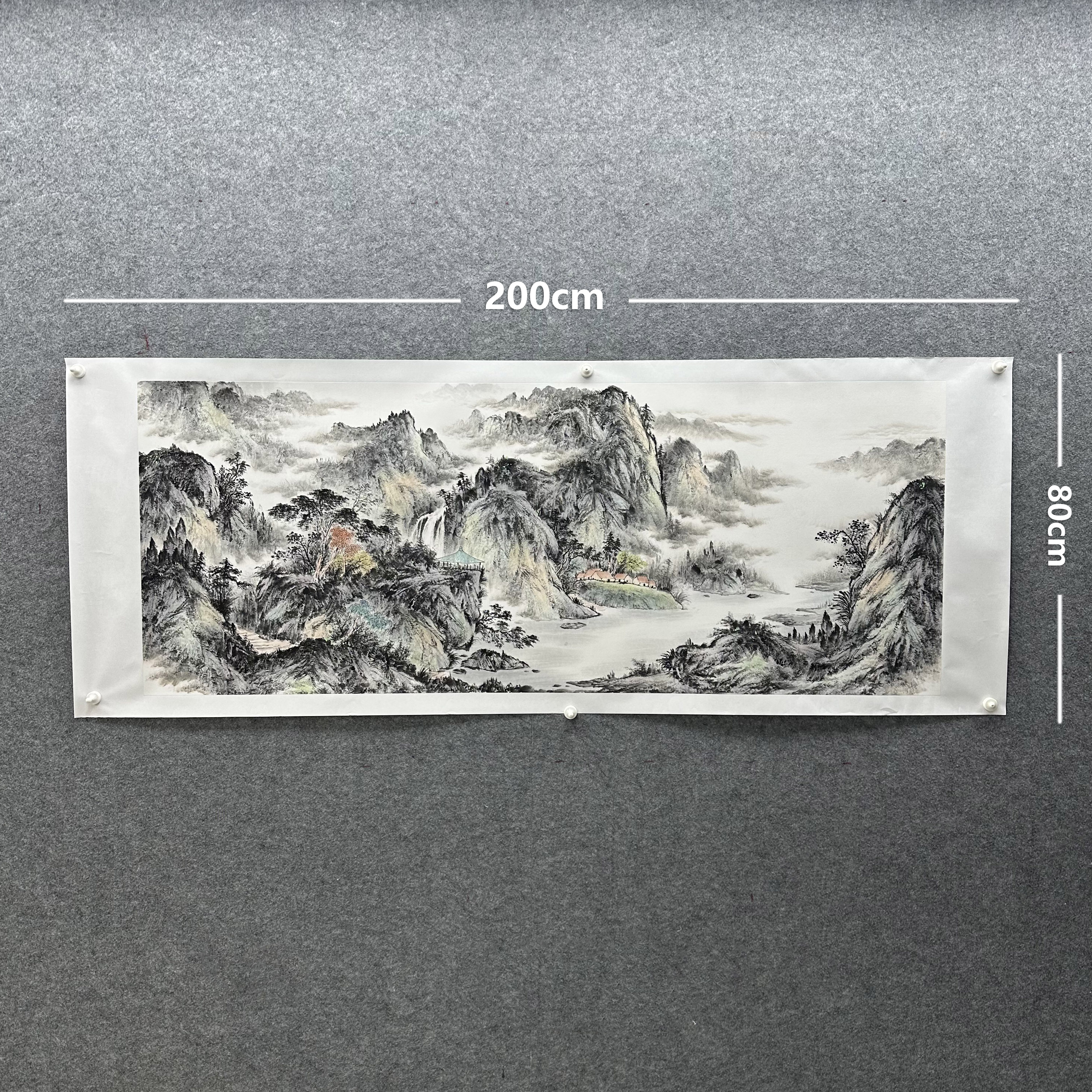 【山水画】张恒禄200*80cm手绘礼盒作品（13）