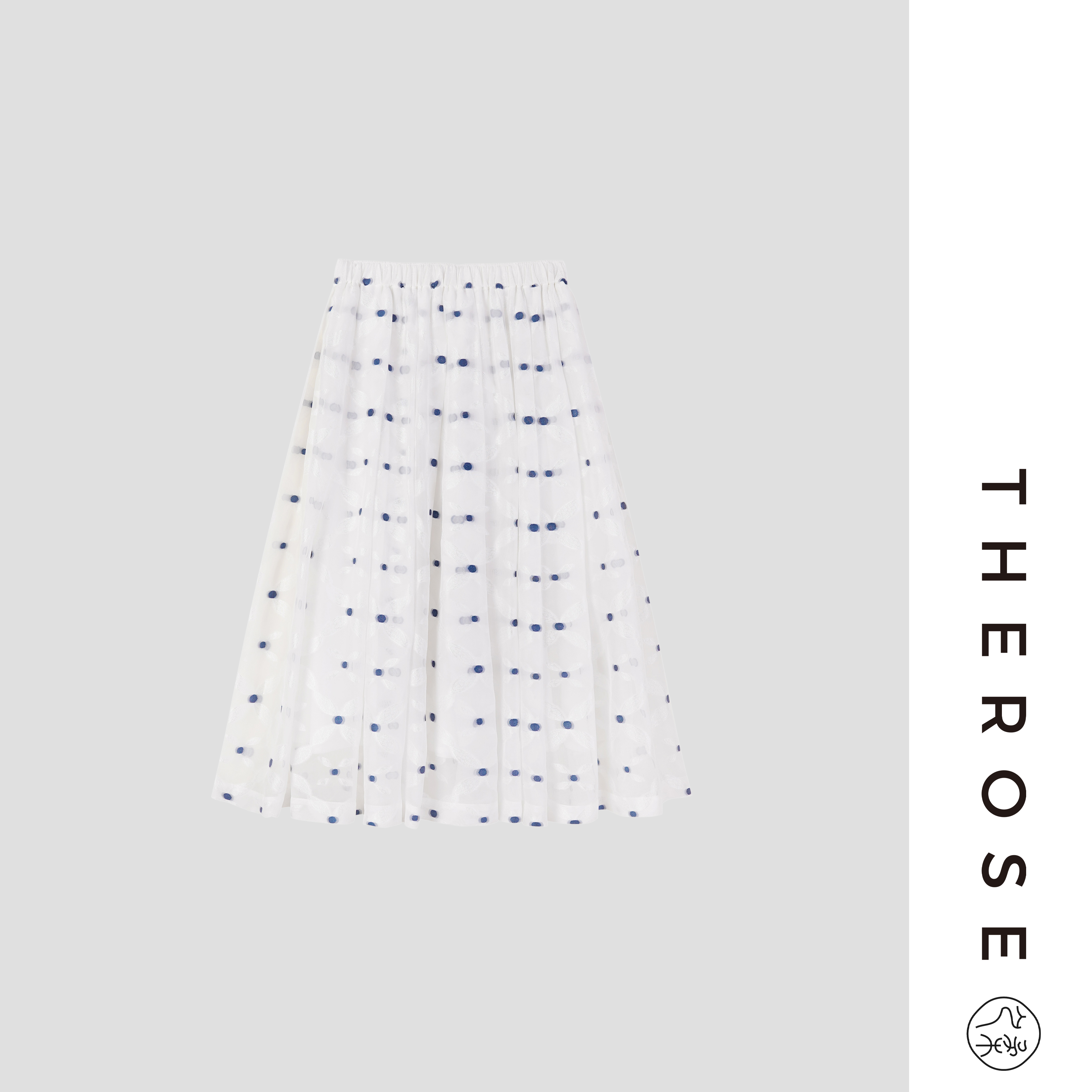 之柔【冰蓝气泡】优雅轻盈柔软手工剪花刺绣浪漫半身裙百搭A字裙女