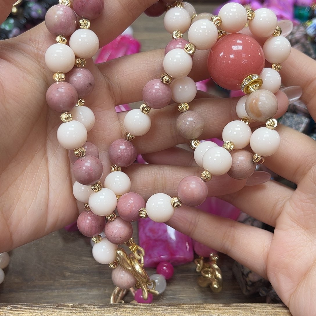 石英石纯铜锡合金纯铜项链+手链