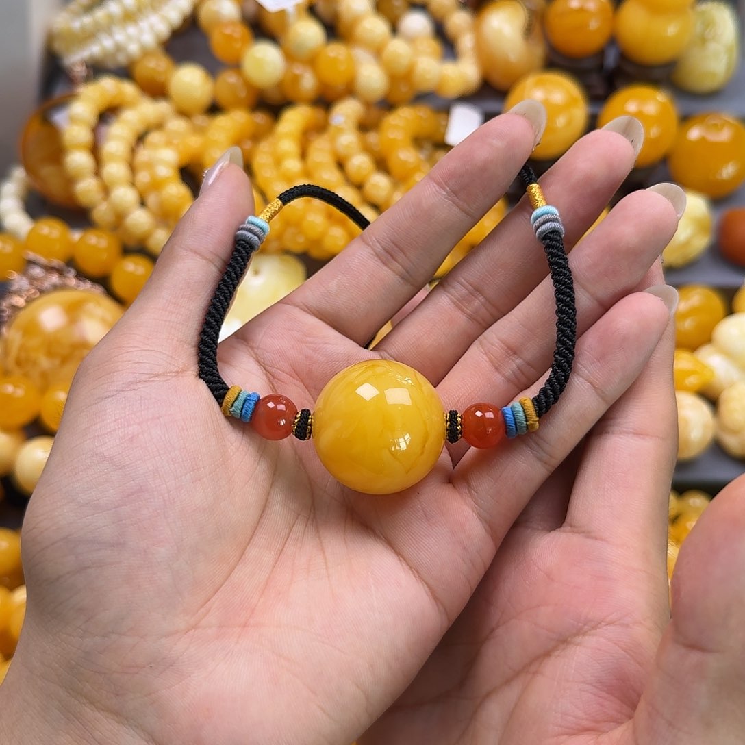 未镶嵌琥珀珠宝奇石锁骨29mm