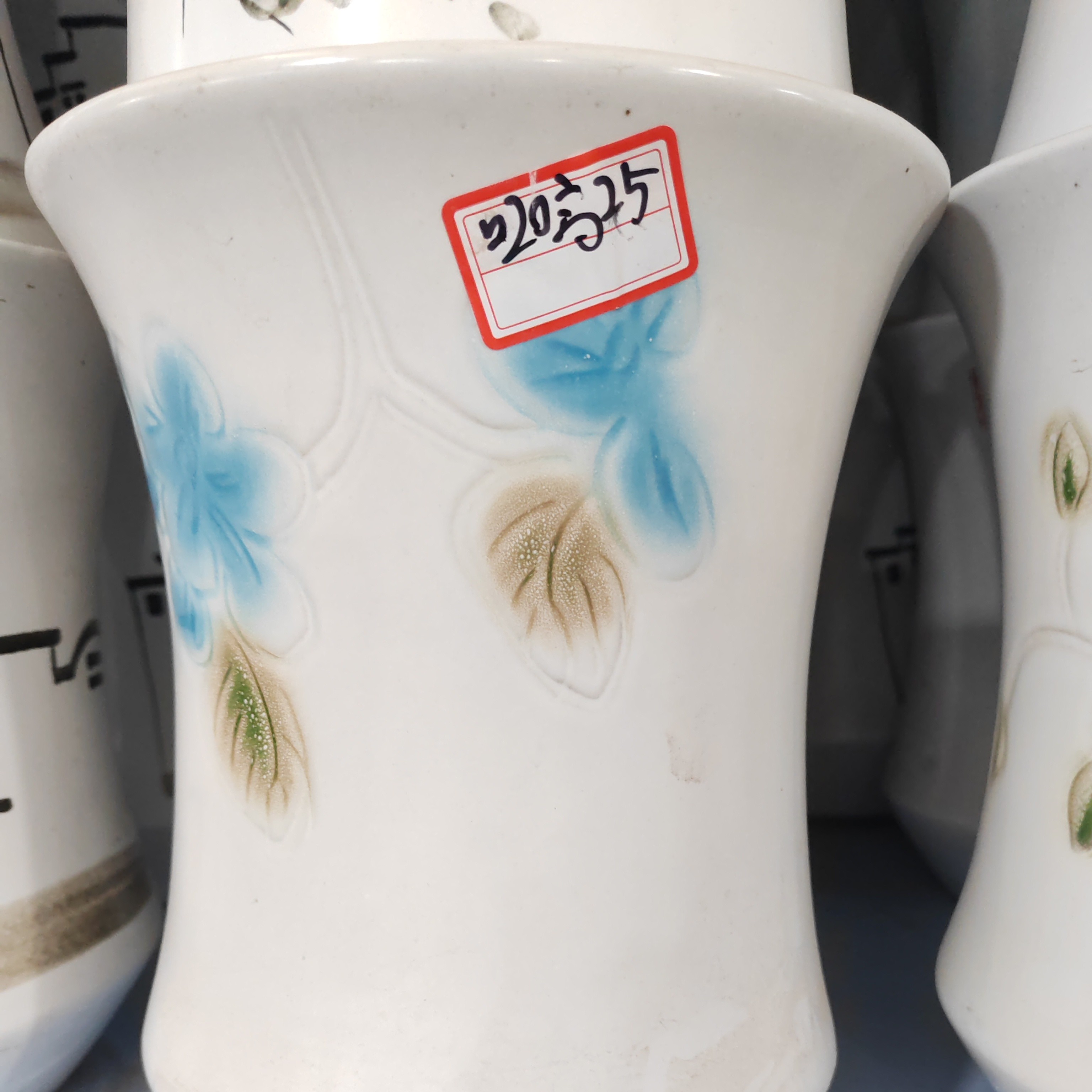 北欧风简约白色粗陶大口花盆适合兰花龟背竹等绿植家用