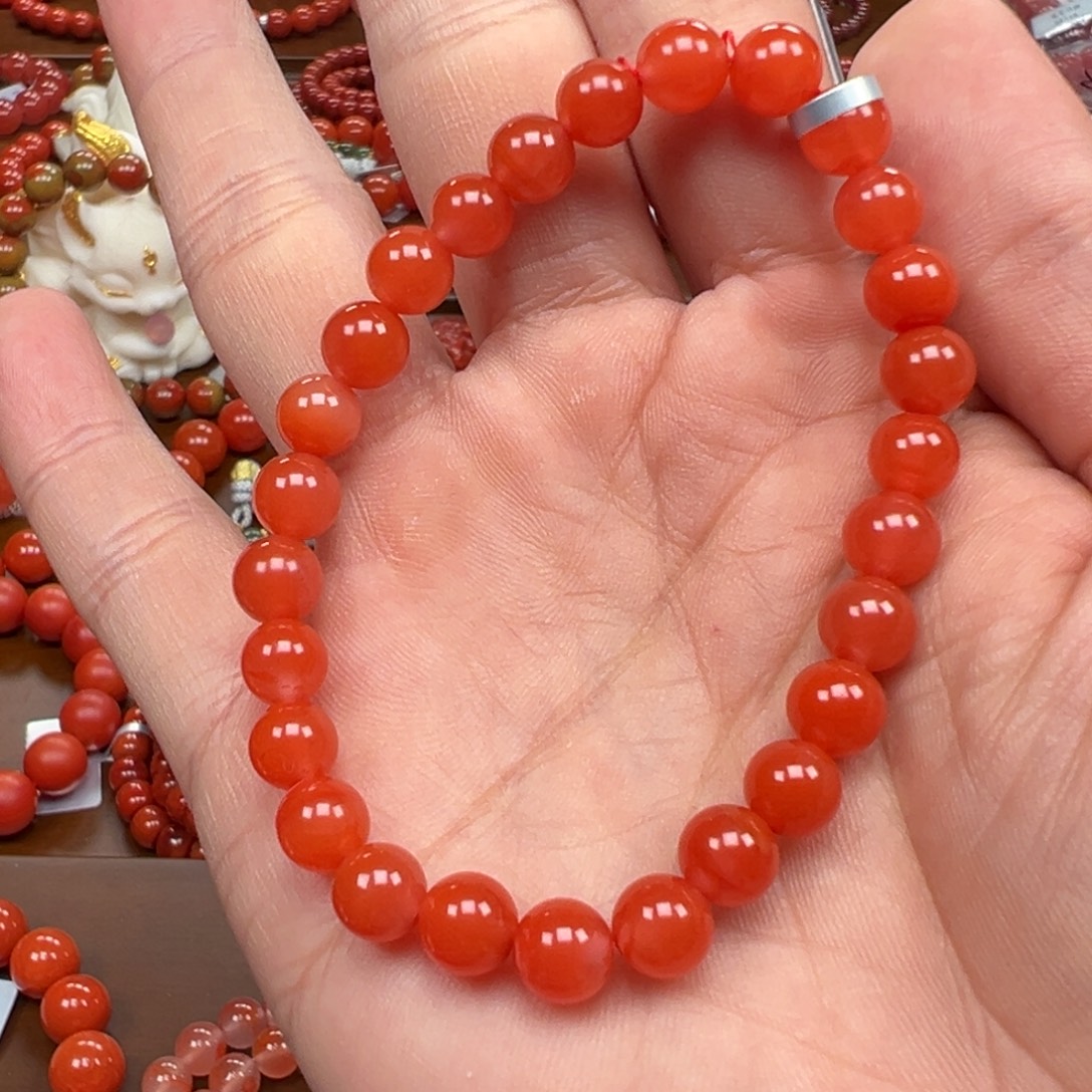 南红玛瑙未镶嵌手链