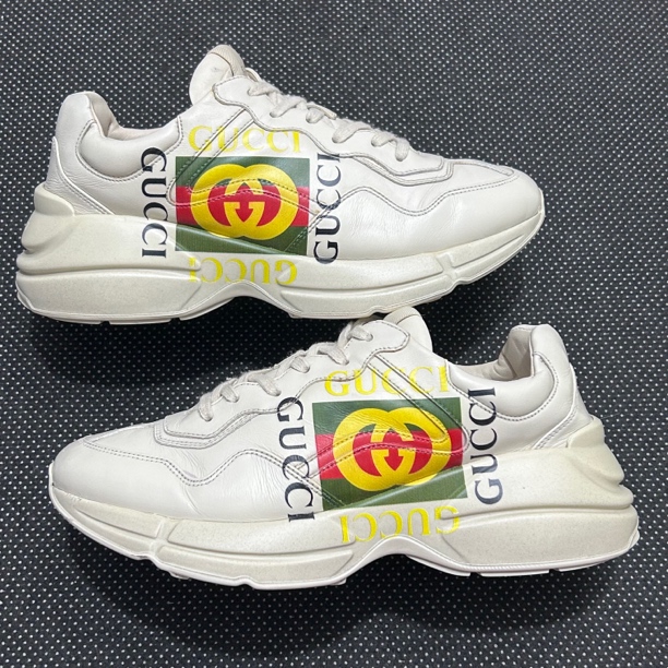 95新 GUCCI/古驰 41码 26cm 双G 方块 成色挺好 老爹鞋