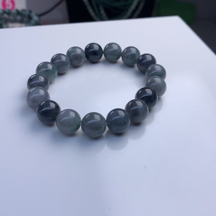 翡翠手串未镶嵌12.3mm！