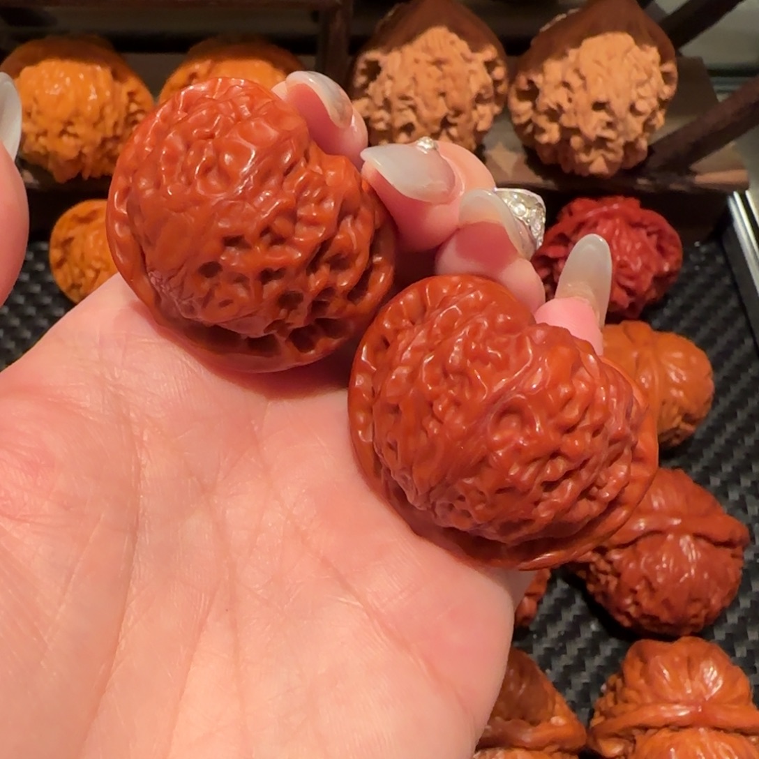 文玩核桃吊坠玉化宫灯38精品0707